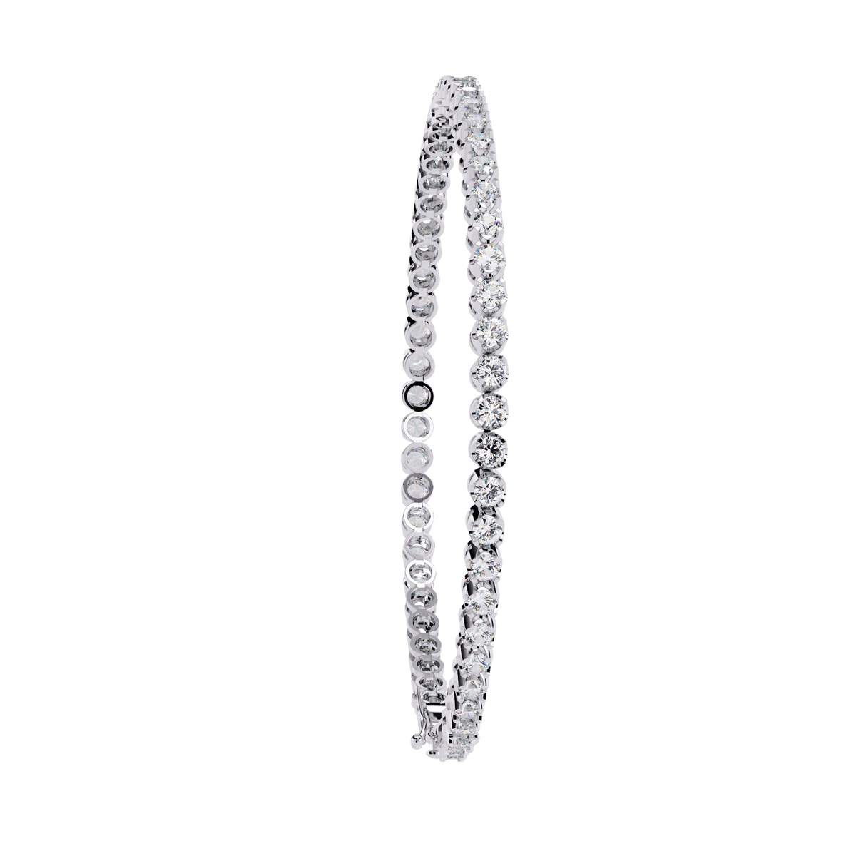 2.62Ct Round Cut Top Grade Diamond Unique Bezel Set Simple Delicate Cluster Tennis Bracelet Gift For Her - HIGHCARAT DIAMONDS