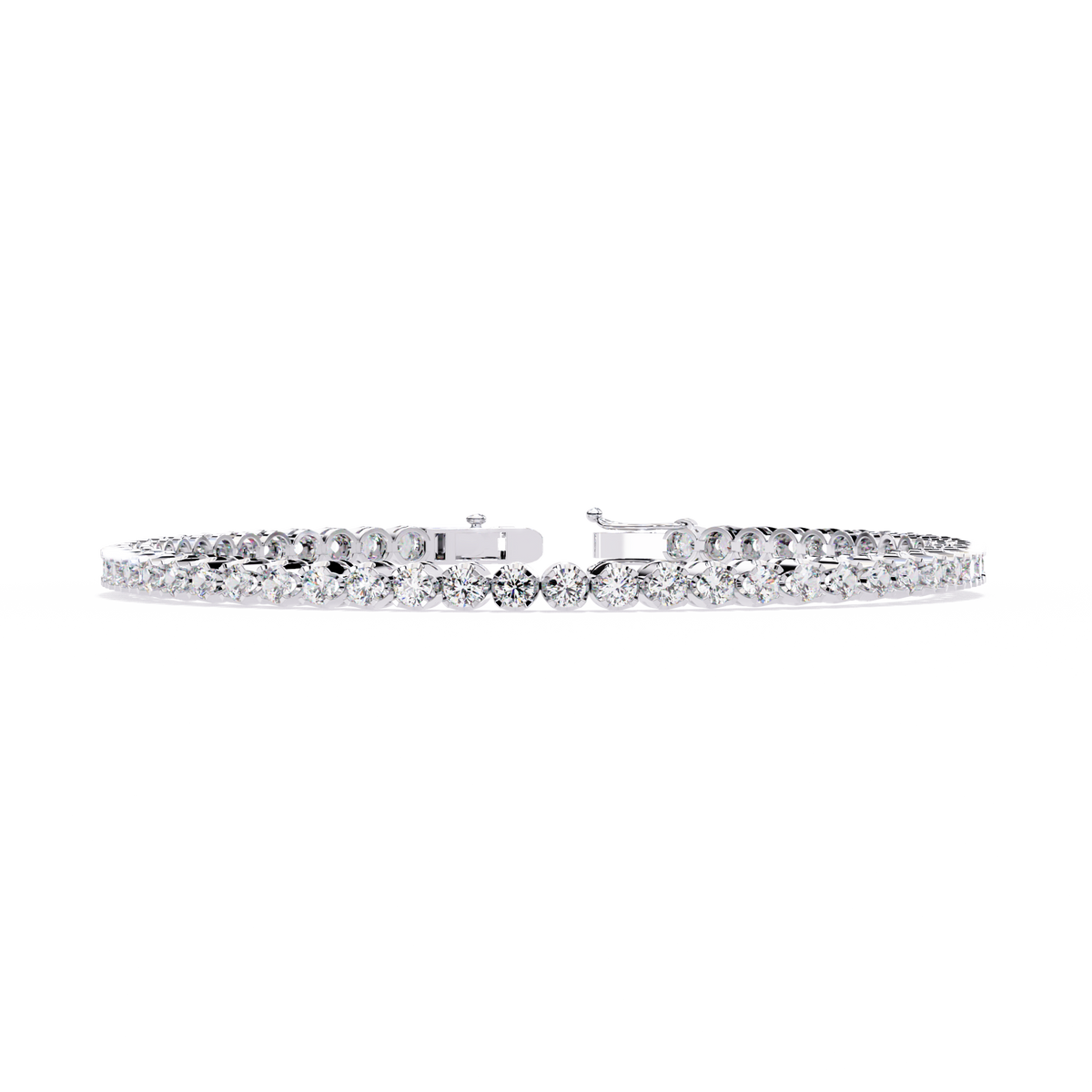 2.62Ct Round Cut Top Grade Diamond Unique Bezel Set Simple Delicate Cluster Tennis Bracelet Gift For Her - HIGHCARAT DIAMONDS