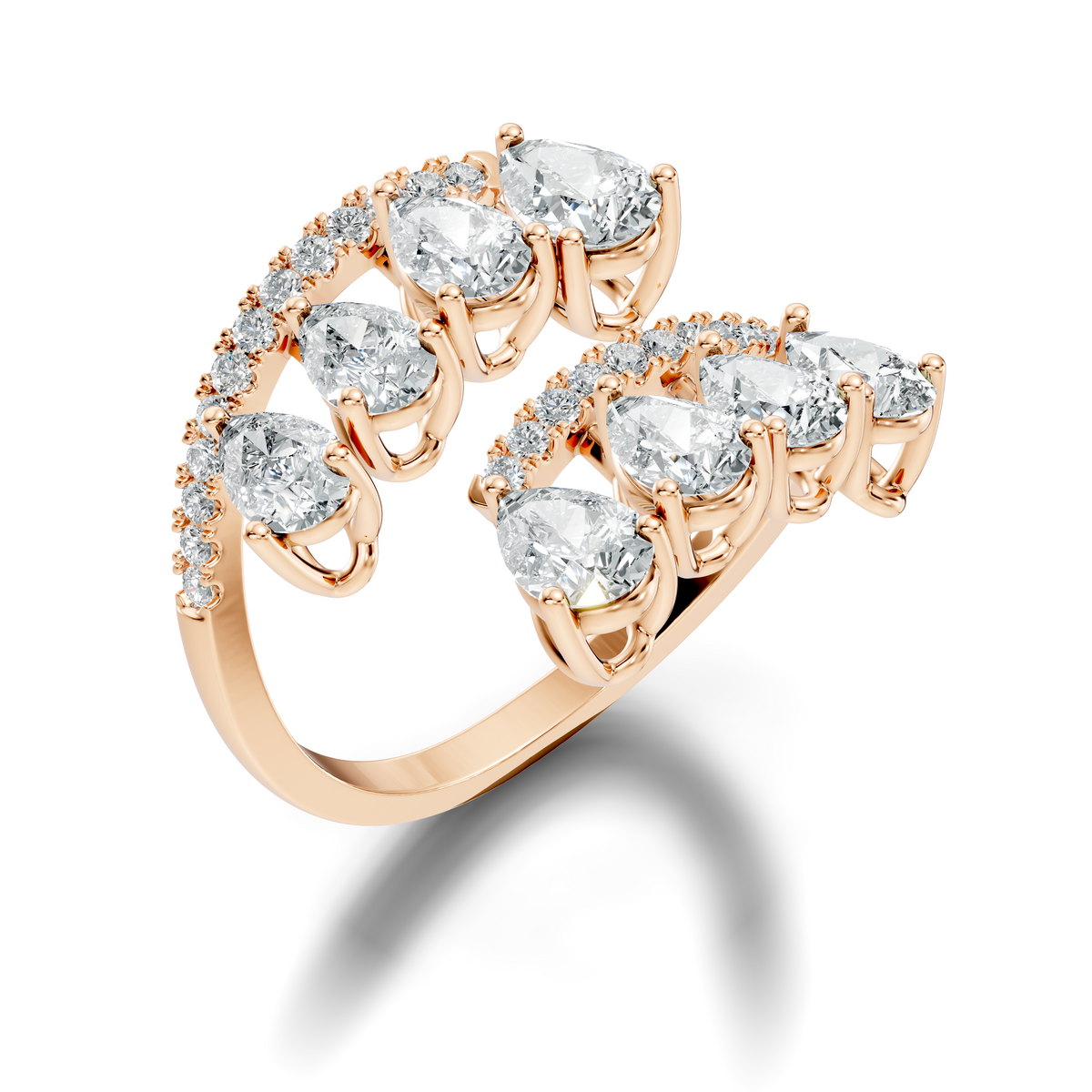 2.74Ct Pear and Round Cut Lab Grown Diamond Antique Vintage Stunning Bridesmaid Ring For Her - HIGHCARAT DIAMONDS