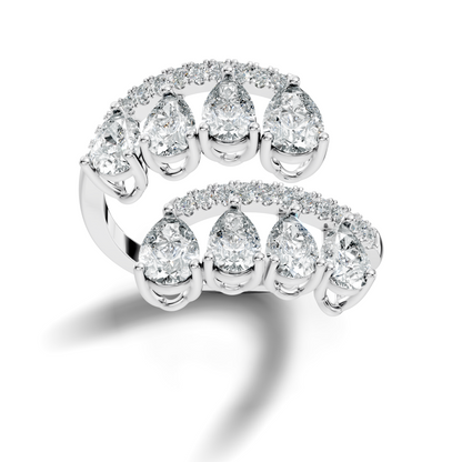 2.74Ct Pear and Round Cut Lab Grown Diamond Antique Vintage Stunning Bridesmaid Ring For Her - HIGHCARAT DIAMONDS
