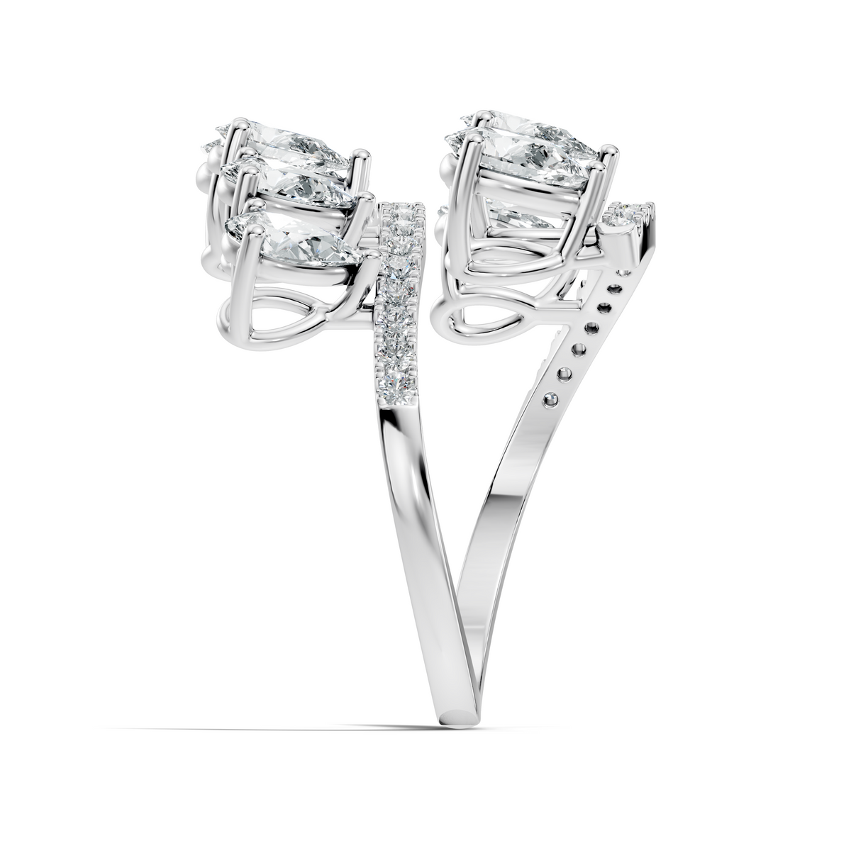 2.74Ct Pear and Round Cut Lab Grown Diamond Antique Vintage Stunning Bridesmaid Ring For Her - HIGHCARAT DIAMONDS