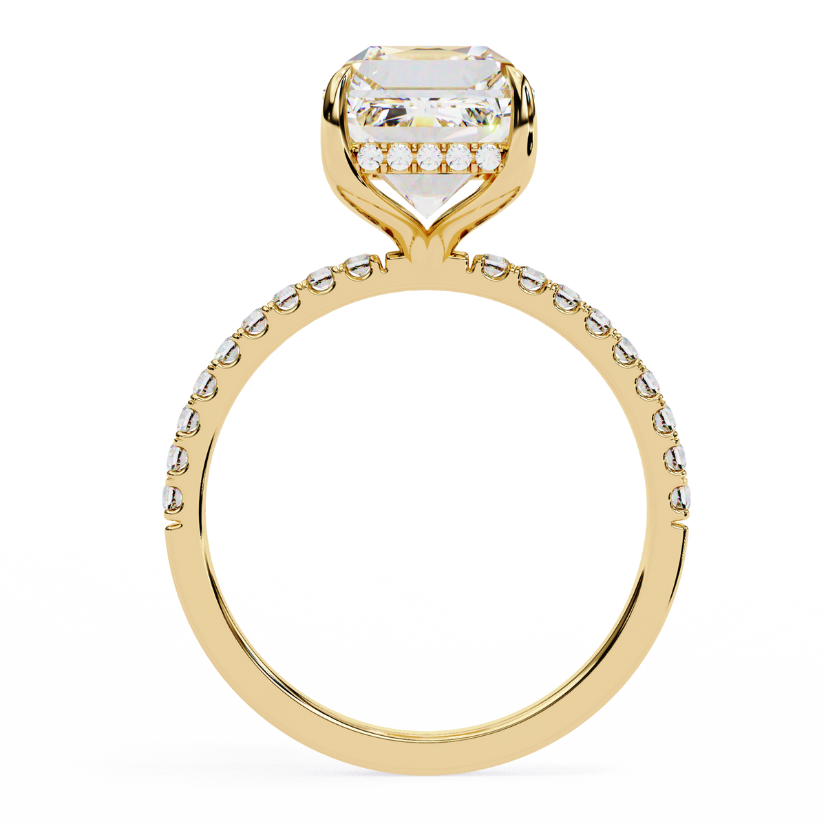 Handcrafted Women's Ring with Emerald and round Cut 2.80 Ct Lab Grown Diamond gift for her - HIGHCARAT DIAMONDS