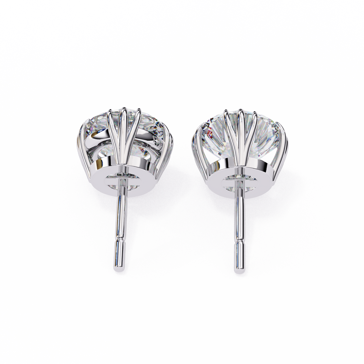 2.80Ct Round Cut Top Grade Diamond Minimalist Elegant Dainty Pave Set Push Back Stud Earring For Gift - HIGHCARAT DIAMONDS