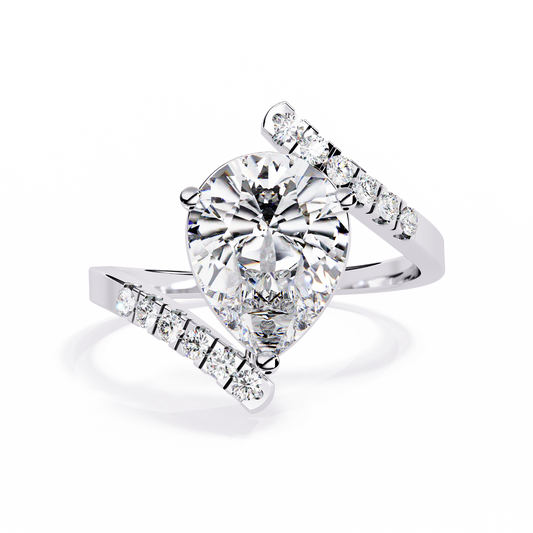 2.81Ct Pear And Round Cut Diamond Elegance Dainty Vintage Sparkling Statement Party Wear Ring For Her - HIGHCARAT DIAMONDS