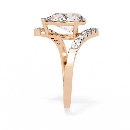 2.81Ct Pear And Round Cut Diamond Elegance Dainty Vintage Sparkling Statement Party Wear Ring For Her - HIGHCARAT DIAMONDS