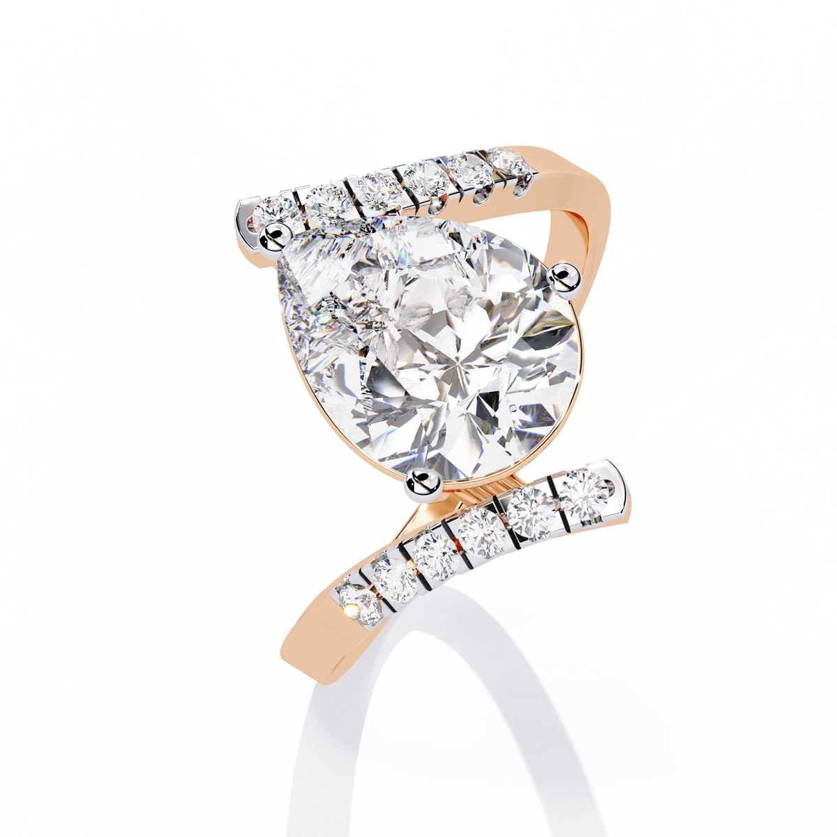 2.81Ct Pear And Round Cut Diamond Elegance Dainty Vintage Sparkling Statement Party Wear Ring For Her - HIGHCARAT DIAMONDS