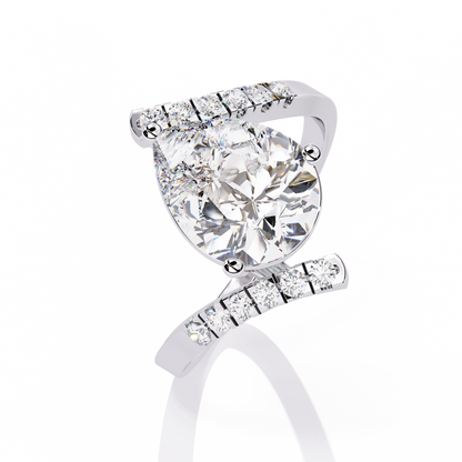 2.81Ct Pear And Round Cut Diamond Elegance Dainty Vintage Sparkling Statement Party Wear Ring For Her - HIGHCARAT DIAMONDS