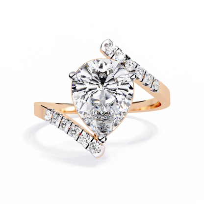 2.81Ct Pear And Round Cut Diamond Elegance Dainty Vintage Sparkling Statement Party Wear Ring For Her - HIGHCARAT DIAMONDS