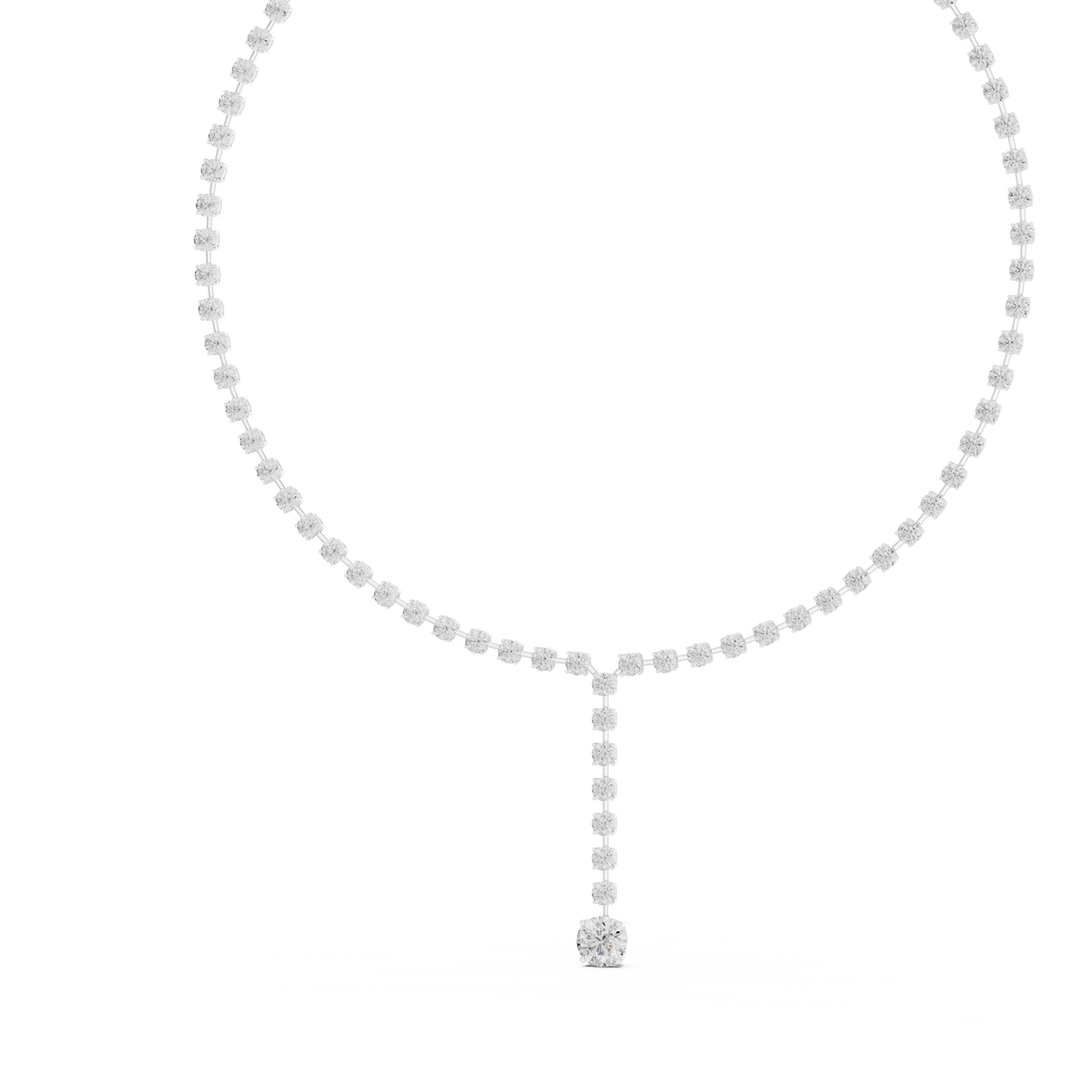 27.00 Ct Round Shape Lab Grown New Classic Look Party Wear Diamond Necklace For Women - HIGHCARAT DIAMONDS