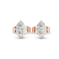 Oval Cut Lab Grown Diamond Solitaire 4 Prong Set Stud Earring