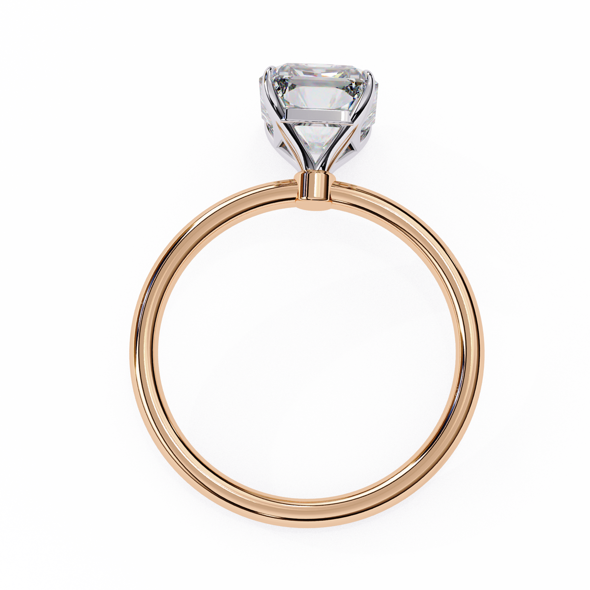 Radiant cut lab grown diamond ring with Art Deco inspired setting