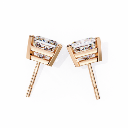 3.04Ct Princess Cut Diamond Unique Classic Dainty Sparkling Prong Set Stud Earring Gift For Her - HIGHCARAT DIAMONDS