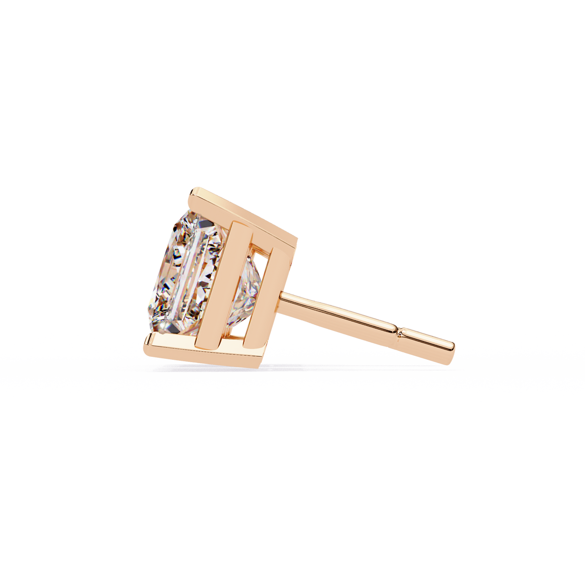 3.04Ct Princess Cut Diamond Unique Classic Dainty Sparkling Prong Set Stud Earring Gift For Her - HIGHCARAT DIAMONDS