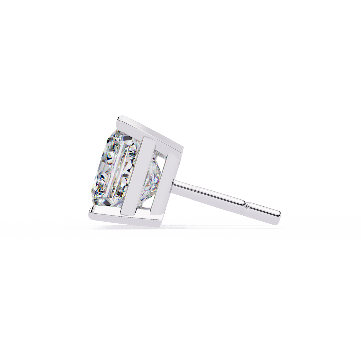 3.04Ct Princess Cut Diamond Unique Classic Dainty Sparkling Prong Set Stud Earring Gift For Her - HIGHCARAT DIAMONDS