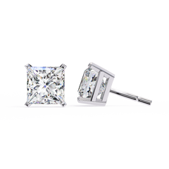 3.04Ct Princess Cut Diamond Unique Classic Dainty Sparkling Prong Set Stud Earring Gift For Her - HIGHCARAT DIAMONDS