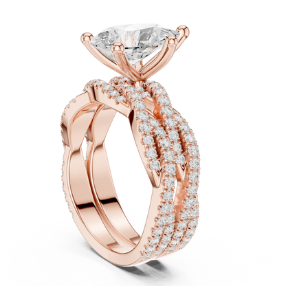 3.23 Carat Pear Cut Lab Grown And 18K Solid Yellow Gold Diamond Accented halo Ring For Women's - HIGHCARAT DIAMONDS