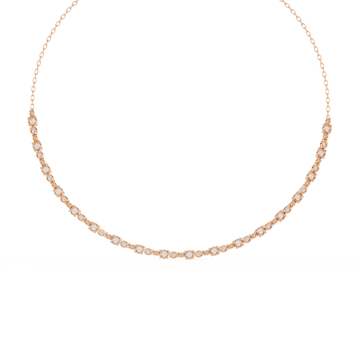 3.25 CT Oval And Round Cut Lab Grown Stunning Diamond Necklace For Daily Wear - HIGHCARAT DIAMONDS