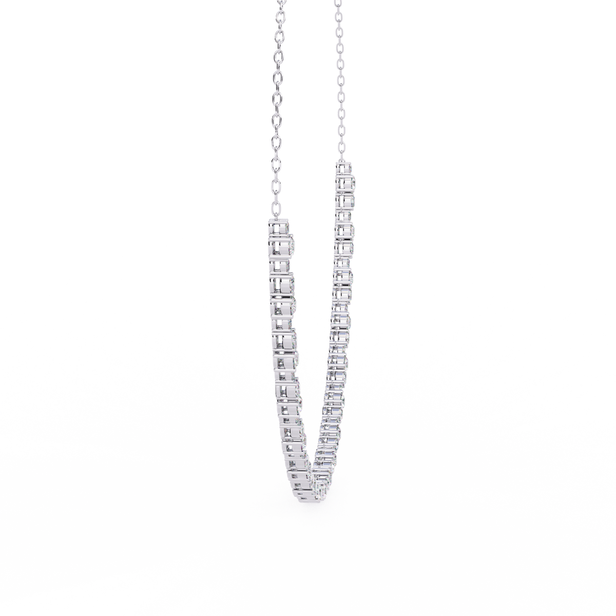 3.25 CT Oval And Round Cut Lab Grown Stunning Diamond Necklace For Daily Wear - HIGHCARAT DIAMONDS