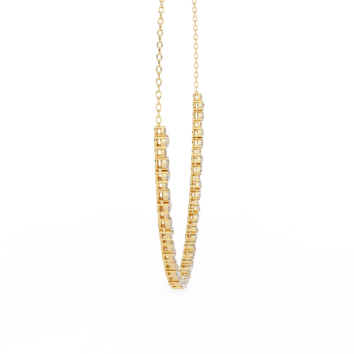 3.25 CT Oval And Round Cut Lab Grown Stunning Diamond Necklace For Daily Wear - HIGHCARAT DIAMONDS