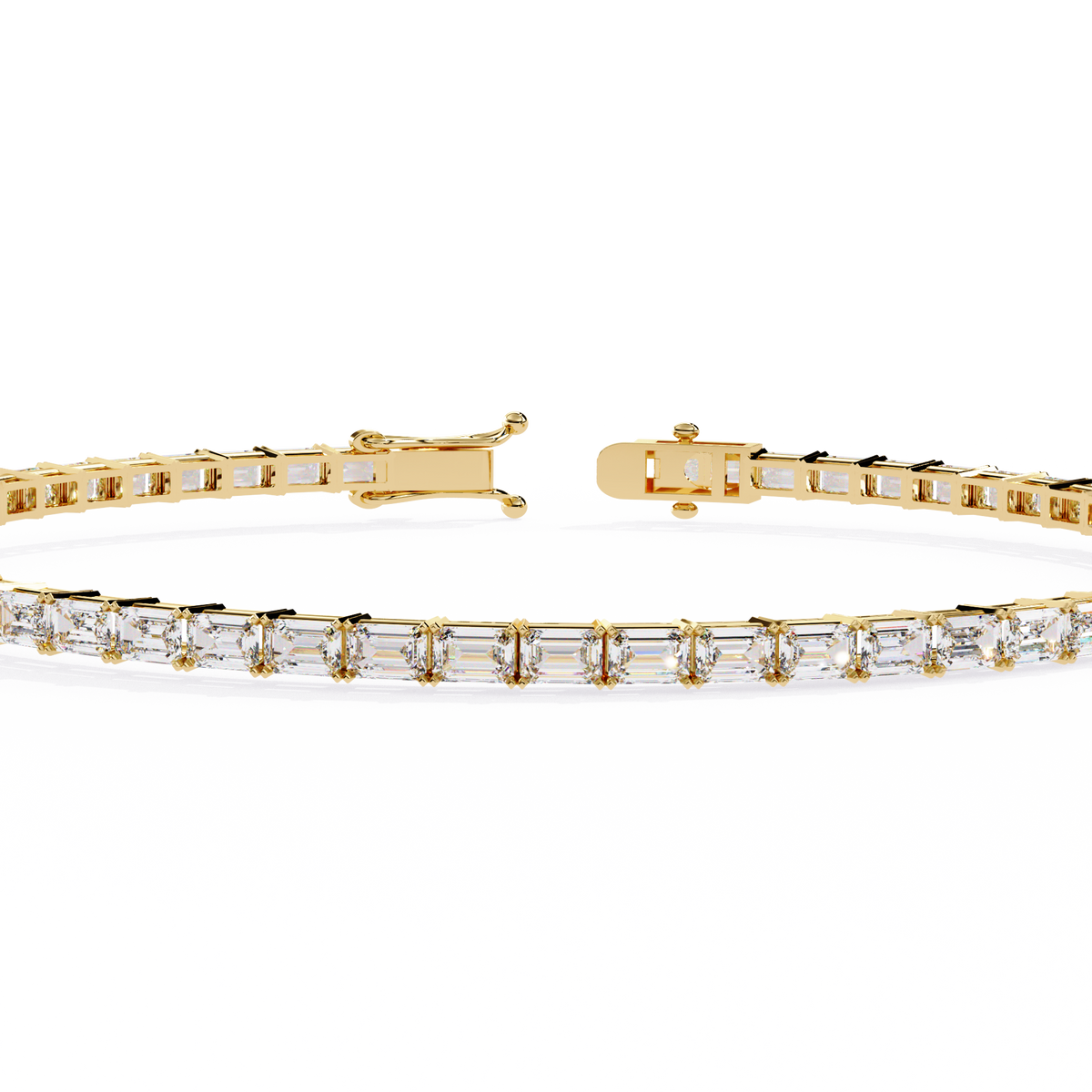 3.53Ct Emerald Cut Top Grade Lab Grown Diamond Unique Art Deco Dainty Engagement Tennis Bracelet Gift For Her - HIGHCARAT DIAMONDS