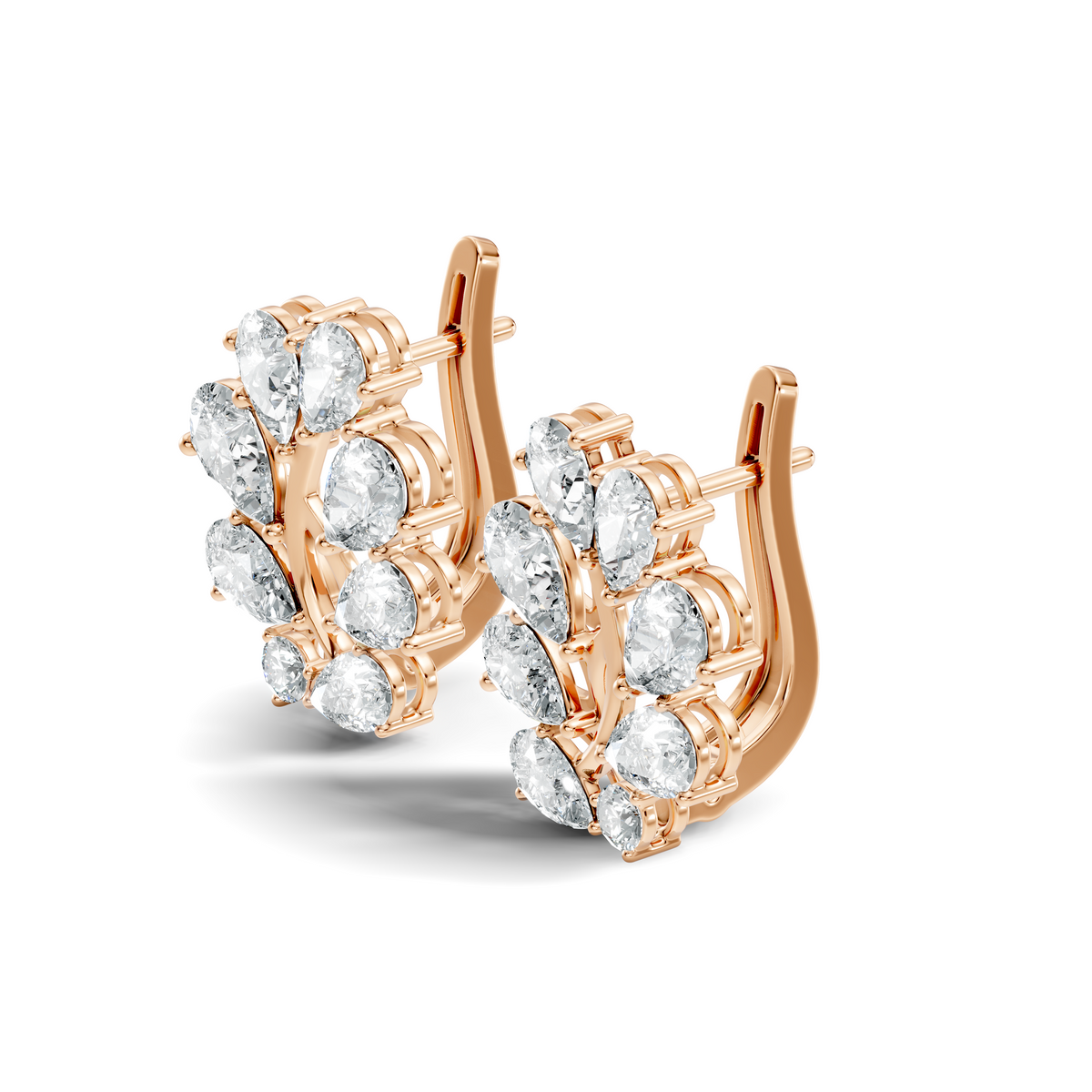 3.58 Carat Pear Cut Labgrown Diamond Stud Earring Vintage Stacking Floral Designed Dainty Earring Gift For Women's - HIGHCARAT DIAMONDS