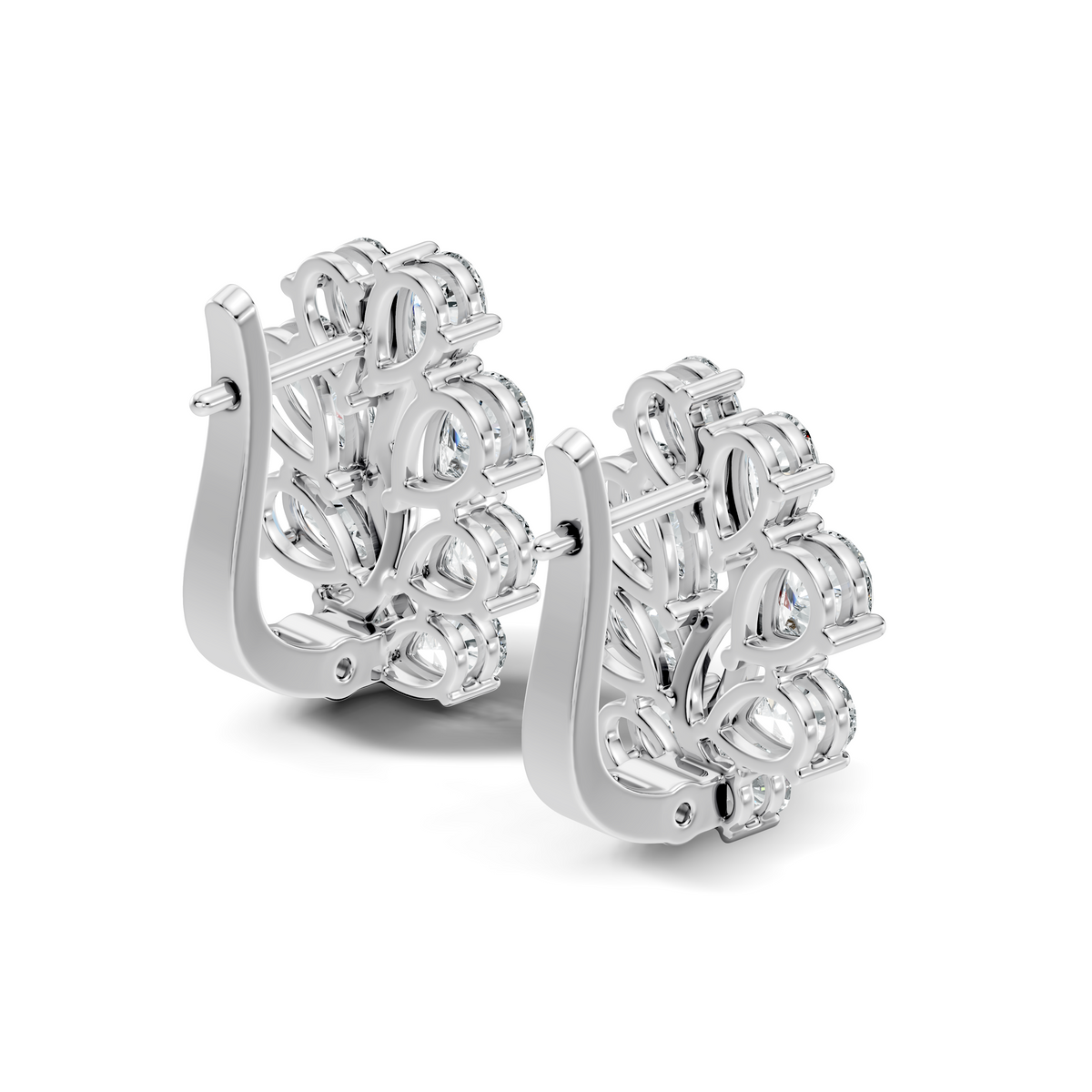 3.58 Carat Pear Cut Labgrown Diamond Stud Earring Vintage Stacking Floral Designed Dainty Earring Gift For Women's - HIGHCARAT DIAMONDS