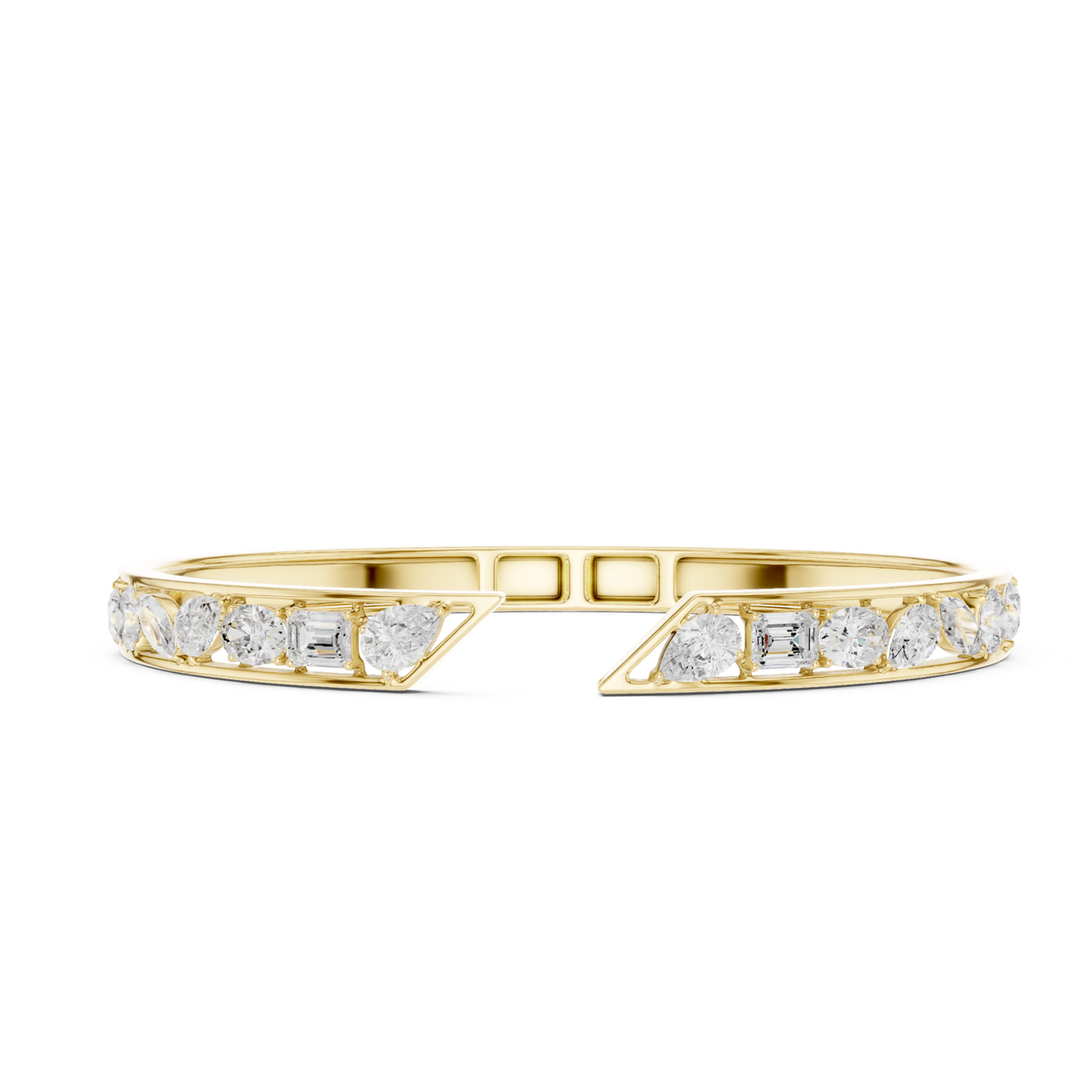 3.70Ct Multi Shape Lab Grown Diamond Vintage Minimalist Bangle Bracelet - HIGHCARAT DIAMONDS