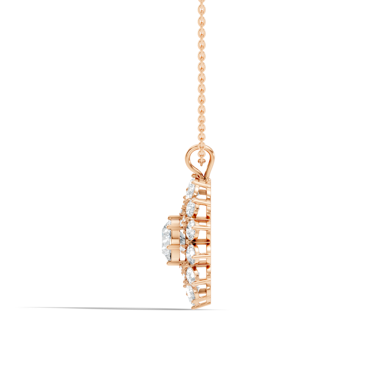 Elegant 3.75 Ct Round Cut Lab Grown Diamond Necklace in Solid White Gold - HIGHCARAT DIAMONDS