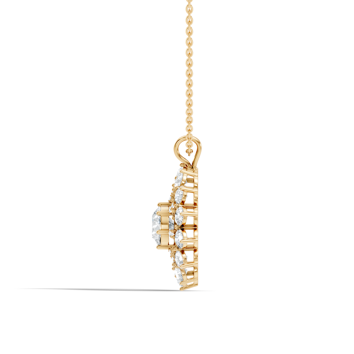 Elegant 3.75 Ct Round Cut Lab Grown Diamond Necklace in Solid White Gold - HIGHCARAT DIAMONDS