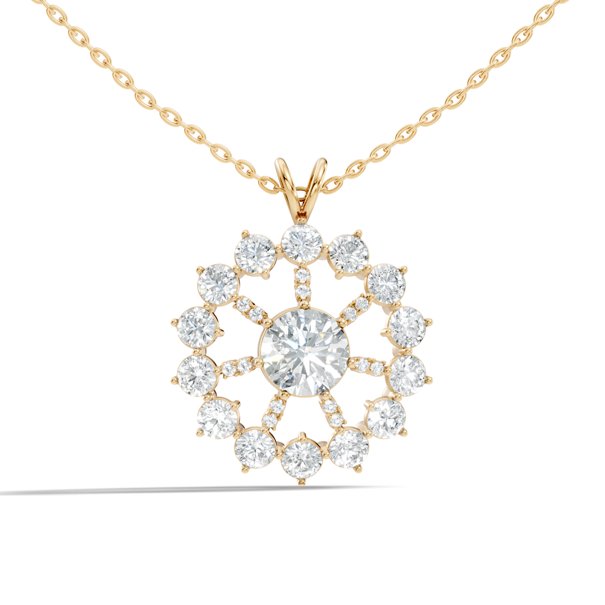 Elegant 3.75 Ct Round Cut Lab Grown Diamond Necklace in Solid White Gold - HIGHCARAT DIAMONDS