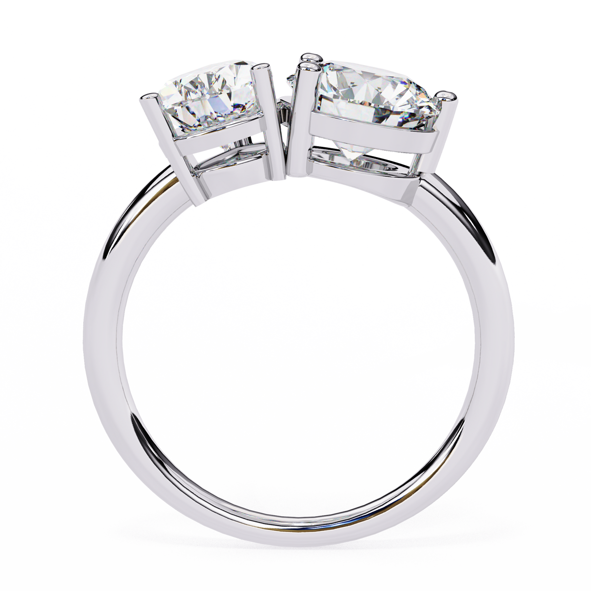 3.80 Ct Pear And Round Cut Diamond 14k,10k Solid Gold Statement fabulous anniversary Diamond ring - HIGHCARAT DIAMONDS