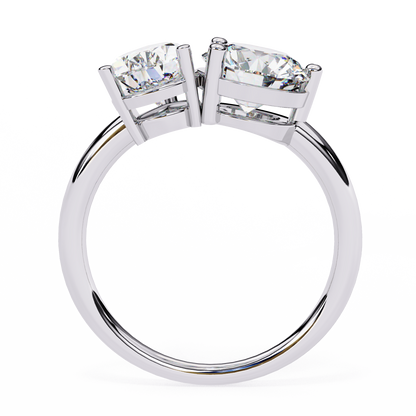 3.80 Ct Pear And Round Cut Diamond 14k,10k Solid Gold Statement fabulous anniversary Diamond ring - HIGHCARAT DIAMONDS