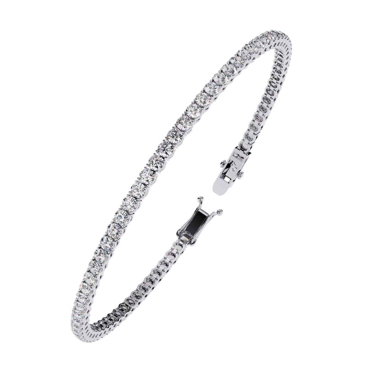 3.89Ct Round Cut Lab Grown & Natural Diamond Classic Minimalist Stackable Dainty Party Wear Tennis Bracelet for Gift - HIGHCARAT DIAMONDS