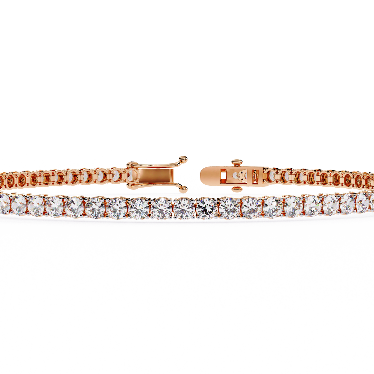 3.89Ct Round Cut Lab Grown & Natural Diamond Classic Minimalist Stackable Dainty Party Wear Tennis Bracelet for Gift - HIGHCARAT DIAMONDS
