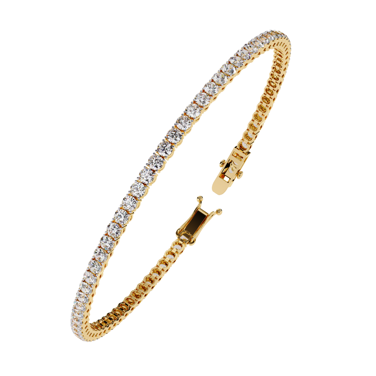 3.89Ct Round Cut Lab Grown & Natural Diamond Classic Minimalist Stackable Dainty Party Wear Tennis Bracelet for Gift - HIGHCARAT DIAMONDS