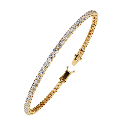 3.89Ct Round Cut Lab Grown & Natural Diamond Classic Minimalist Stackable Dainty Party Wear Tennis Bracelet for Gift - HIGHCARAT DIAMONDS