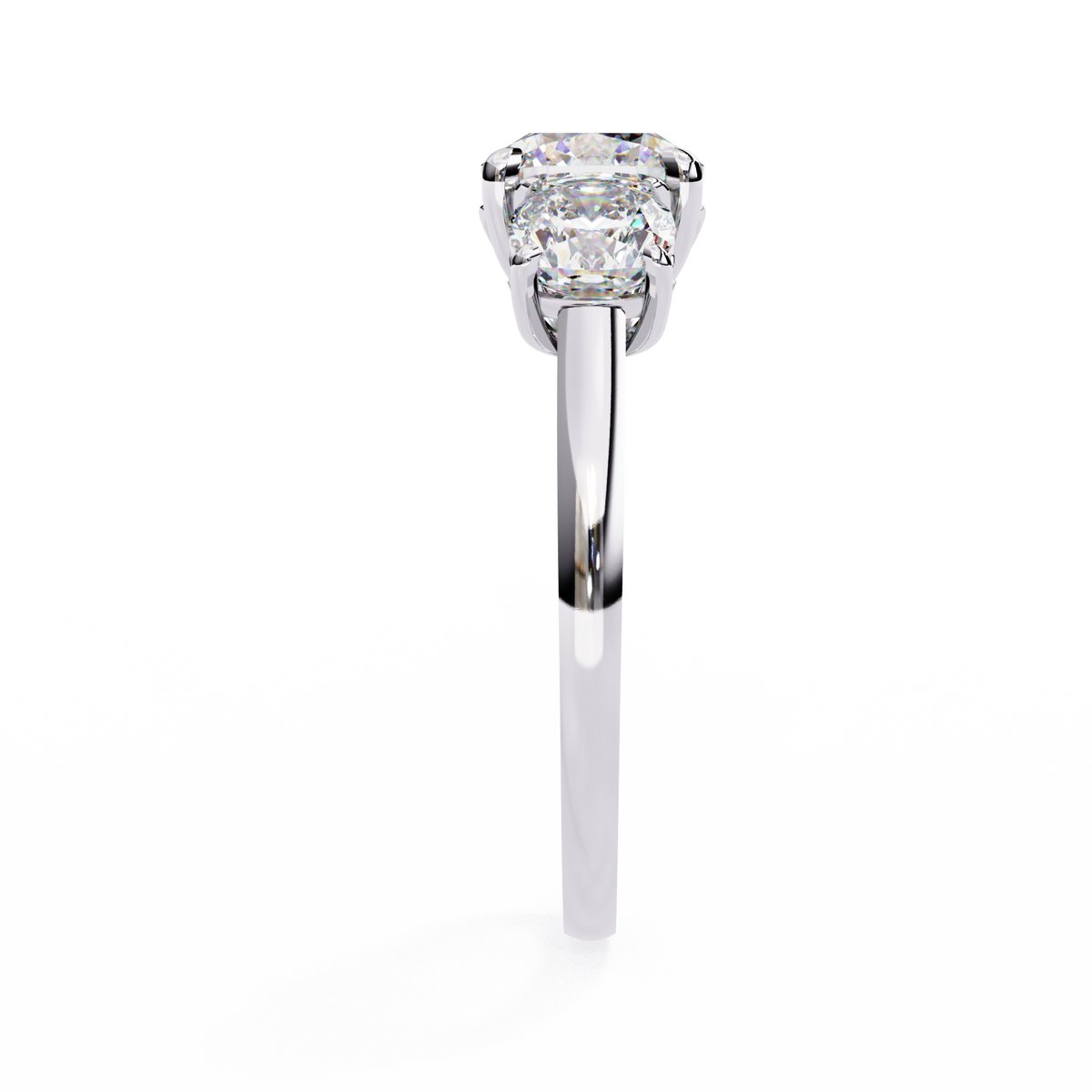 3.96 CT Cushion Cut Lab Grown Diamond Cluster Delicate Vintage Three Stone Ring for daily wear - HIGHCARAT DIAMONDS