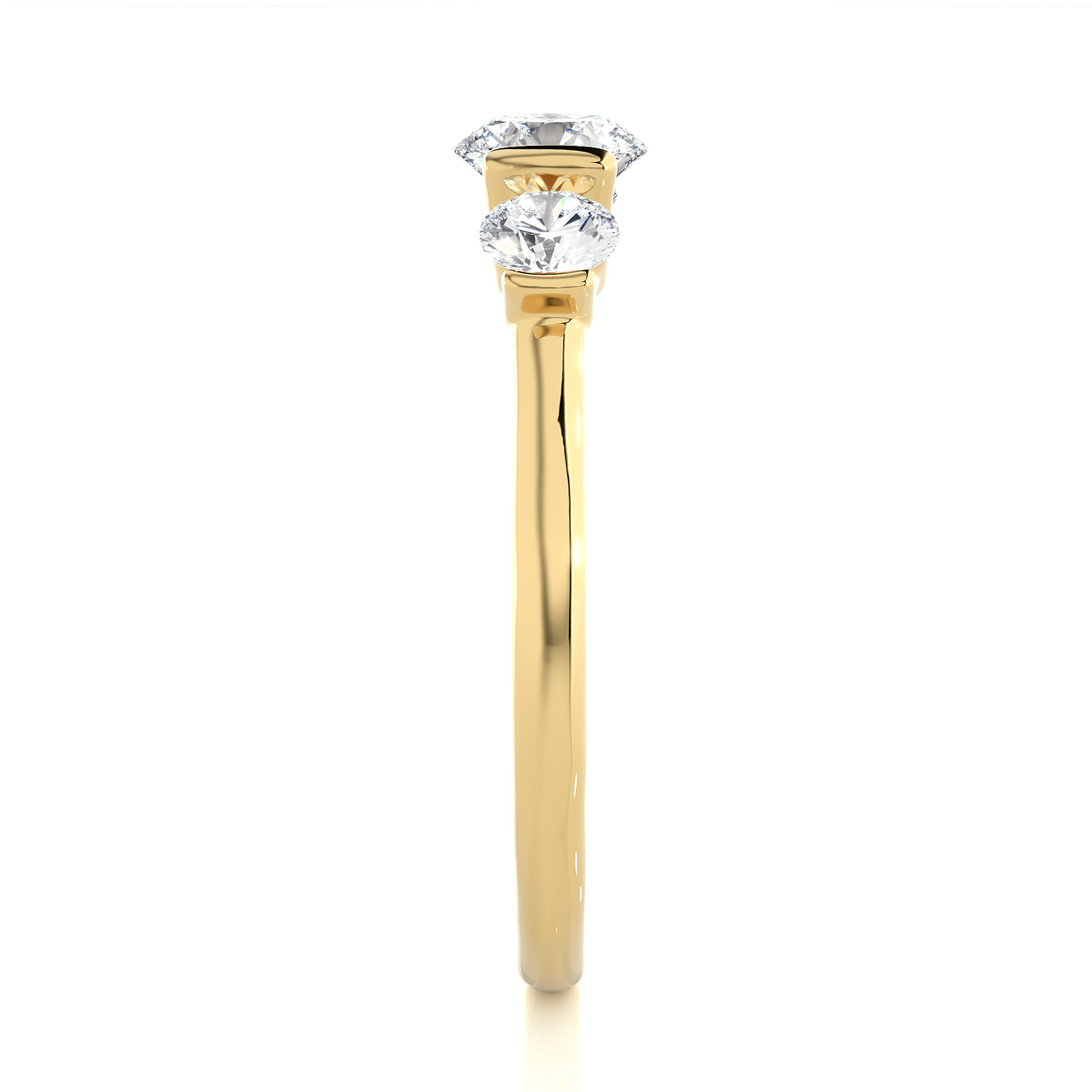 3 Stone Engagement Carat 10K Solid Gold lab Grown Diamond Ring, Perfect Anniversary Gift For Her - HIGHCARAT DIAMONDS
