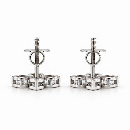 Lily Floral Shape Lab Grown Diamond Stud Earring