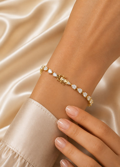 Pear Shape Lab Grown Diamond Tennis Bracelet
