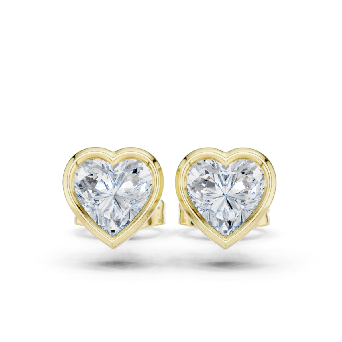 Heart Cut Lab Grown Diamond Vintage Stud Earrings