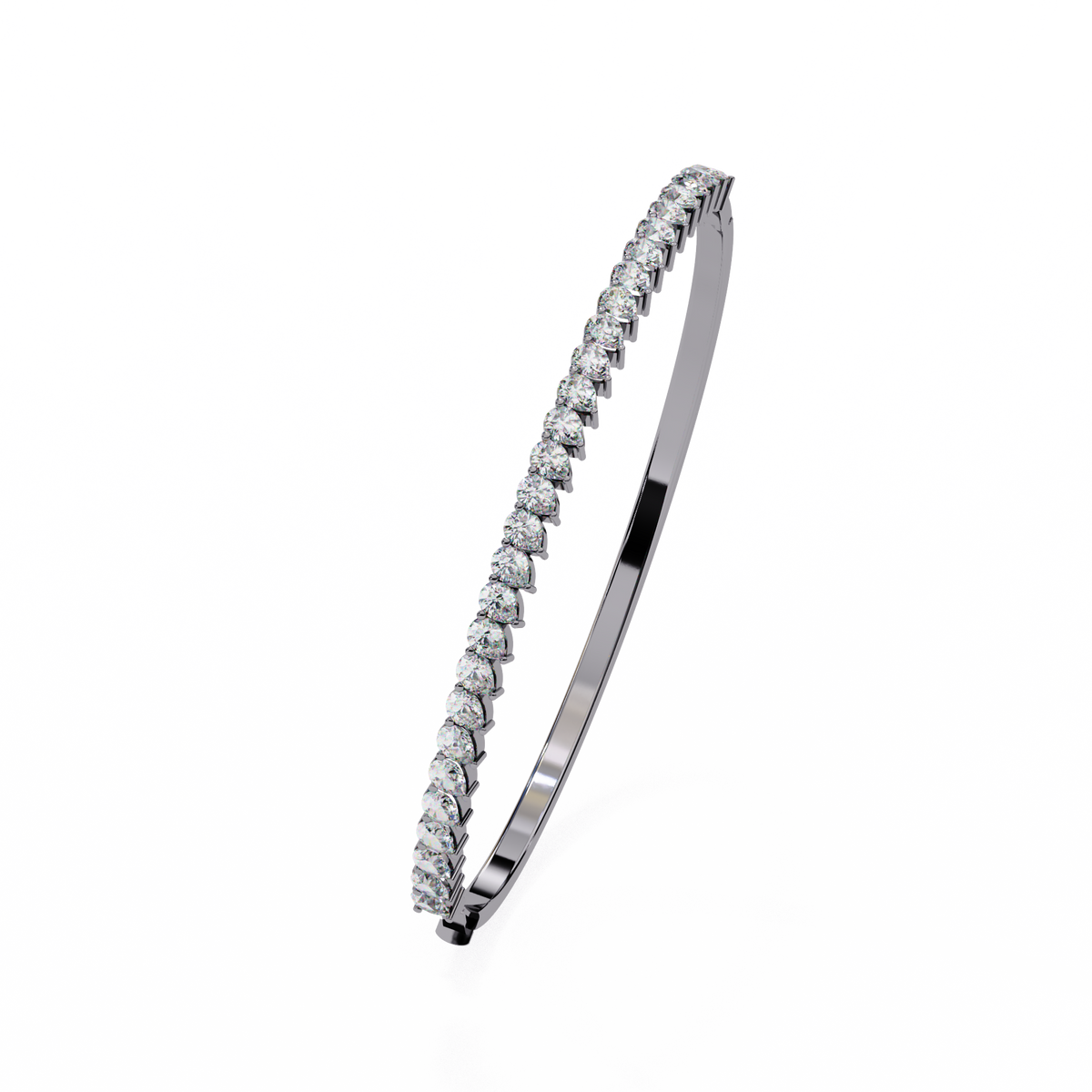 4.06Ct Pear Cut Top Grade Natural Diamond Antique Handcrafted Minimalist Vintage Cluster Bangle Bracelet  for Women's - HIGHCARAT DIAMONDS