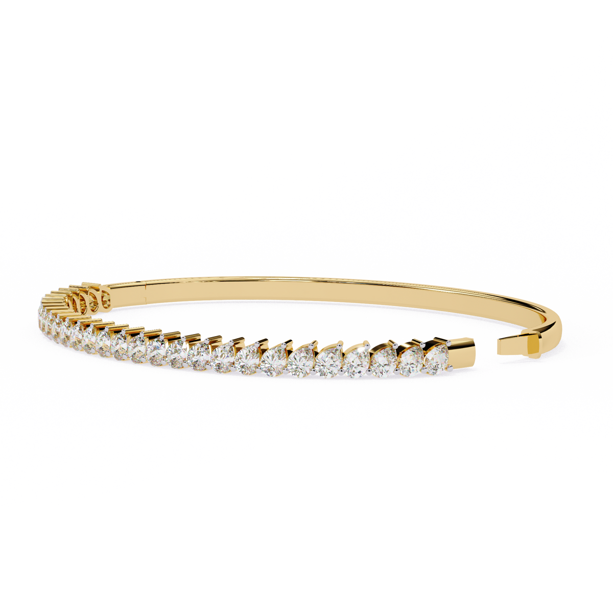 4.06Ct Pear Cut Top Grade Natural Diamond Antique Handcrafted Minimalist Vintage Cluster Bangle Bracelet  for Women's - HIGHCARAT DIAMONDS