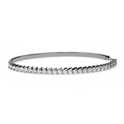4.06Ct Pear Cut Top Grade Natural Diamond Antique Handcrafted Minimalist Vintage Cluster Bangle Bracelet  for Women's - HIGHCARAT DIAMONDS