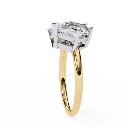 4.17 CT Radiant And Ascher Cut Lab Grown Diamond Unique Two Stone Sparkling Ring for her - HIGHCARAT DIAMONDS