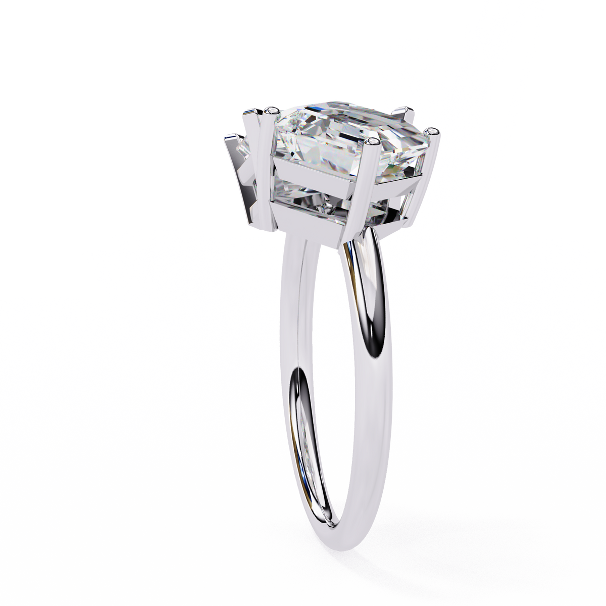 4.17 CT Radiant And Ascher Cut Lab Grown Diamond Unique Two Stone Sparkling Ring for her - HIGHCARAT DIAMONDS