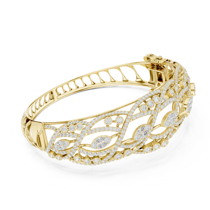 4.23CT Multi Shape Lab Grown Diamond Vintage Bangle Bracelet For Women's - HIGHCARAT DIAMONDS