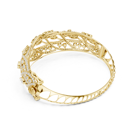 4.23CT Multi Shape Lab Grown Diamond Vintage Bangle Bracelet For Women's - HIGHCARAT DIAMONDS