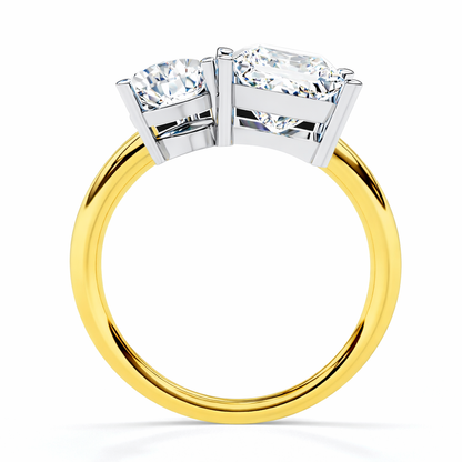 4.30 CT Pear And Princess Cut Cluster Two Diamond Antique Cut Promise Diamond Ring - HIGHCARAT DIAMONDS