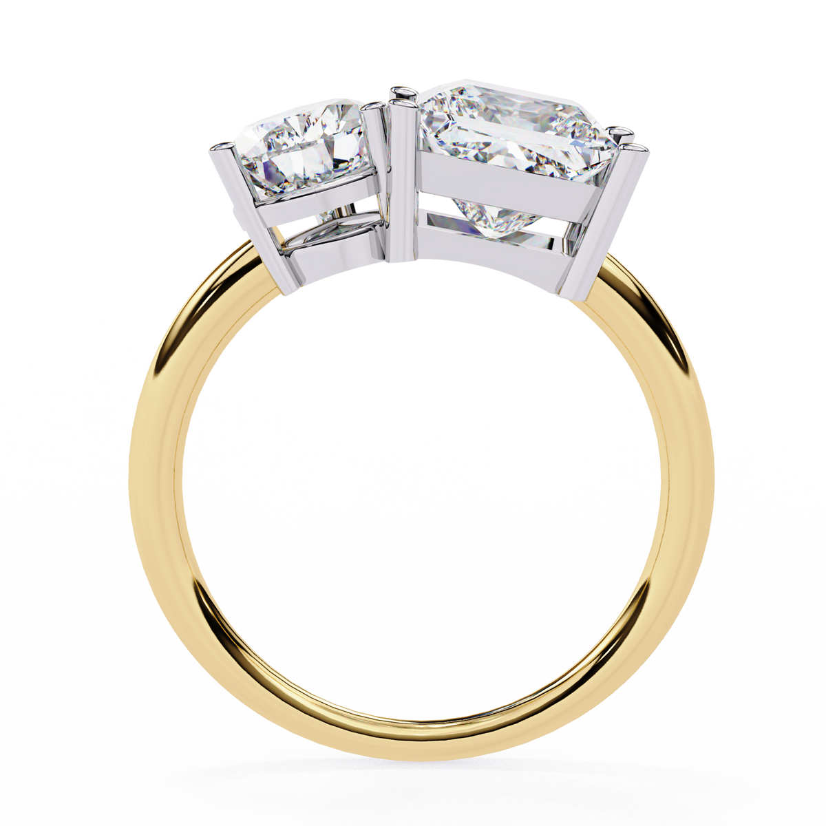 4.30 CT Pear And Princess Cut Cluster Two Diamond Antique Cut Promise Diamond Ring - HIGHCARAT DIAMONDS